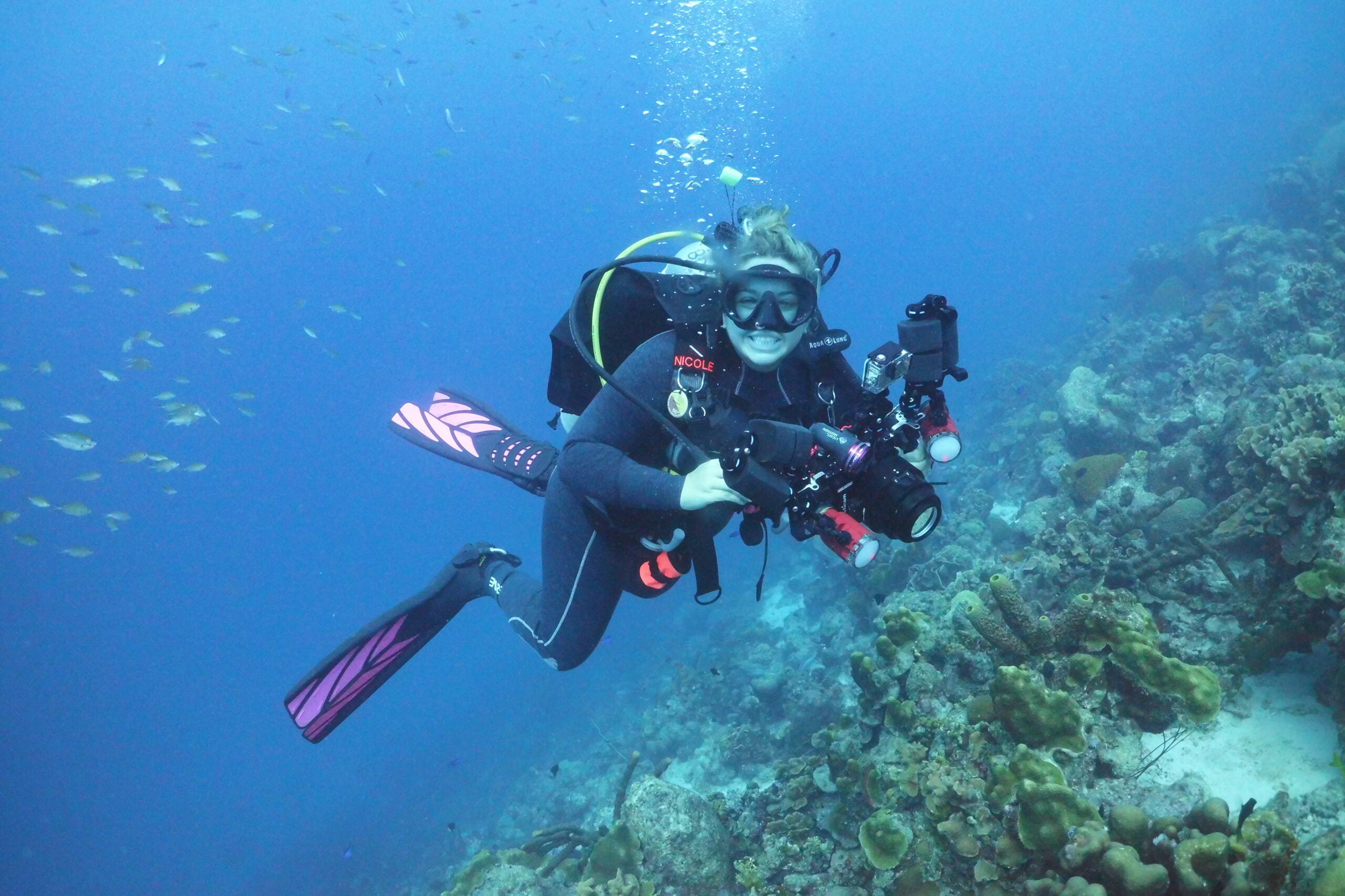 scuba diver with camera